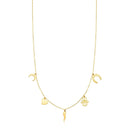 14K Yellow Gold Necklace with Polished Charms