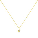 14K Yellow Gold Plated .925 Sterling Silver 1/2 Cttw Brilliant Round Cut Diamond Solitaire Milgrain 18" Pendant Necklace (K-L Color, I2-I3 Clarity)