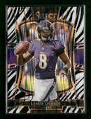 2025 Panini Select Zebra Prizm Shock Lamar Jackson #160