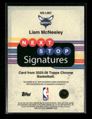 2025-26 Topps Chrome Next Stop Signatures Liam McNeeley Auto #NS-LMC