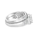 Sterling Silver 1.0 Cttw Diamond Composite Head Bridal Engagement Ring Set