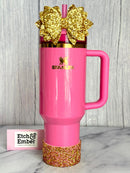 Glinda Pink Druzy Tumbler Boot -fits 40oz New!