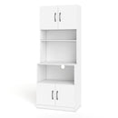 66 Inch Kitchen Pantry Cabinet with Charging Station and Adjustable Shelves for Dining Room