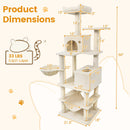 66 Inch Tall Cat Tree Multi-Level Cat Tower with 2 Condos Sisal Scratching Posts