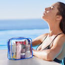 3Pcs Clear Travel Bags Waterproof Cosmetic Makeup Lotion Toiletry Wash Handbags Transparent Holder Pouch Kits For Swimming Travel Hotel