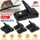 6 Pack Mouse Traps Reusable Rat Trap Mice Snap Trap Effective Mouse Catcher Quick \'N Vole Effective Mice Control with Unique Jaw Design That Capture