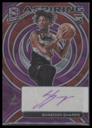 2022-23 Panini Spectra Aspiring Autographs Purple Shaedon Sharpe #/35