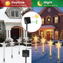 8-Pack Christmas Solar Stake Lights | 64LED Star Pathway Lights with 8 Modes, IP64 Waterproof