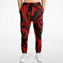 Red and Black Slime Oil Spill Unisex Cargo Joggers (Fleece Lined)