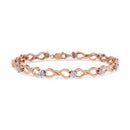 10K Rose Gold Plated .925 Sterling Silver 1/2 Cttw Diamond Infinity Link Tennis Bracelet (H-I Color, I2-I3 Clarity) -7â€