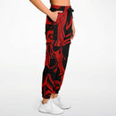 Red and Black Slime Oil Spill Unisex Cargo Joggers (Fleece Lined)