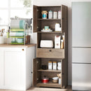 67.5 Inch Tall Modern Freestanding Floor Storage Cabinet with 4 Doors and 1 Drawer