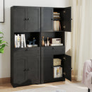 67.5 Inch Tall Modern Freestanding Floor Storage Cabinet with 4 Doors and 1 Drawer