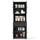 67.5 Inch Tall Modern Freestanding Floor Storage Cabinet with 4 Doors and 1 Drawer