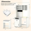 67 Inches Tall Vanity Set with Mirror Makeup Dressing Table with Charging Station-White