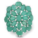 5.88 Carat Genuine Emerald .925 Sterling Silver Ring