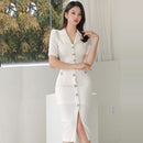 Women's New Socialite Slim Fit Suit Collar Two-piece Set