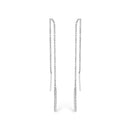 10K White Gold 1/10 Cttw Diamond Threader Earrings