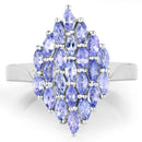1.84 Carat Genuine Tanzanite .925 Sterling Silver Ring