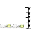 7.92 Carat Genuine Peridot and Opal .925 Sterling Silver Bracelet