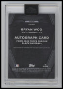 2026 Topps Chrome Black Refractors Bryan Woo #/199 AU #CBA-BW Encased