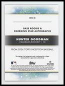 2024 Topps Inception Rookie Star Magenta #/99 Hunter Goodman AU #BRES-HG