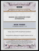 2025 Topps Inception Rookie Auto Gold #/50 Nick Yorke #RESA-NY