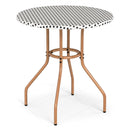 27.5 inch Outdoor Bistro Table with Heavy Duty Metal Frame and Adjustable Foot Pads-white