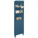 68 Inch Tall Bathroom Floor Storage Cabinet with Fluted Doors