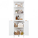 68 Inch Tall Bathroom Floor Storage Cabinet with Fluted Doors