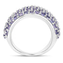 4.22 Carat Genuine Tanzanite .925 Sterling Silver Ring