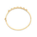 14K Yellow Gold Alternating Bezel Set 5MM Oval Shaped Tanzanite and 1/5 Cttw Diamond Bangle Bracelet (H-I Color, VS2-SI1 Clarity) - Fit's wrists up to 7.25" Inches