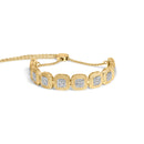 14k Yellow Gold Plated .925 Sterling 5/8 Cttw Diamond Composite Cushion Frame 4â€-10†Adjustable Bolo Bracelet (G-H Color, I1-I2 Clarity)