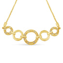 10K Yellow Gold over .925 Sterling Silver Diamond Accented Graduated Infinity Open Circle 6â€-9†Adjustable Bolo Bracelet