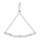 .925 Sterling Silver Diamond Accent Heart and Infinity 4â€-10†Adjustable Bolo Bracelet (I-J Color, I3 Clarity)