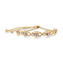 14K Yellow Gold Plated .925 Sterling Silver 1/10 Cttw Diamond Infinity Heart Shaped 4â€-10†Adjustable Bolo Bracelet (H-I Color, I2-I3 Clarity)