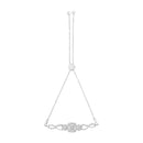 .925 Sterling Silver Diamond Cushion Frame Heart-Sides Twist 4â€-10†Adjustable Bolo Tennis Bolo Bracelet (I-J Color, I3 Clarity)