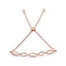 14K Rose Gold Plated .925 Sterling Silver 1/10 cttw Diamond Infinity Twist 4â€-10†Adjustable Bolo Bracelet (I-J Color, I2-I3 Clarity)