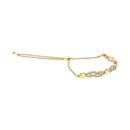 14K Yellow Gold Plated .925 Sterling Silver 1/10 Cttw Diamond Wave and Hearts Bolo Bracelet (I-J Color, I2-I3 Clarity) - 4"-10" Adjustable