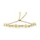 14K Yellow Gold Plated .925 Sterling Silver Channel Set Diamond Accent Twist 4â€-10†Adjustable Bolo Bracelet (I-J Color, I3 Clarity)