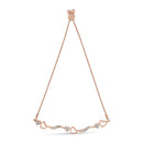 14K Rose Gold Plated .925 Sterling Silver 1/10 Cttw Diamond Wave and Hearts 4â€-10†Adjustable Bolo Bracelet (I-J Color, I3 Clarity)