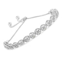 .925 Sterling Silver 1/10 Cttw Round Diamond Bolo Bracelet (I-J Color, I3 Clarity)