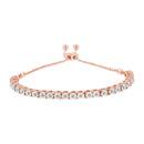 10K Yellow Gold over .925 Sterling Silver 1/4 Cttw Miracle-Set Diamond 4â€-10†Adjustable Bolo Tennis Bracelet (I-J Color, I3 Clarity)