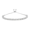 10K Yellow Gold over .925 Sterling Silver 1/4 Cttw Miracle-Set Diamond 4â€-10†Adjustable Bolo Tennis Bracelet (I-J Color, I3 Clarity)