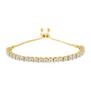 10K Yellow Gold over .925 Sterling Silver 1/4 Cttw Miracle-Set Diamond 4â€-10†Adjustable Bolo Tennis Bracelet (I-J Color, I3 Clarity)