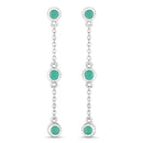 0.60 Carat Genuine Emerald .925 Sterling Silver Earrings
