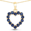 0.64 Carat Genuine Blue Sapphire 10K Yellow Gold Pendant