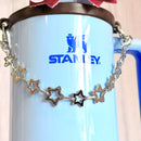Silver Stars Deluxe Tumbler Charm Necklace