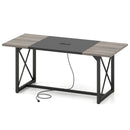 6FT Conference Table with Power Outlets Seats 6-8 People for Office
