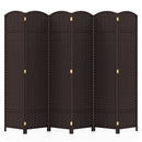 6-Panel Room Divider 5.6 FT Tall Folding Privacy Screen with Hand-woven Texture